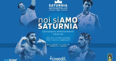 A2 si Pallavolo. Parte l&#039;abbonamento per le gare della Saturnia Acicastello.