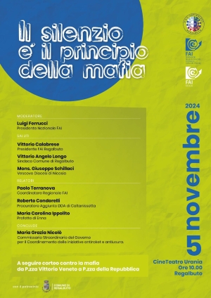 &quot; Il silenzio è il principio della mafia&quot;. Il 5 Novembre a Regalbuto.