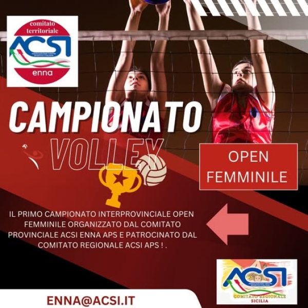 ACSI SICILIA. Ai nastri di partenza il campionato di Pallavolo Open femminile. !